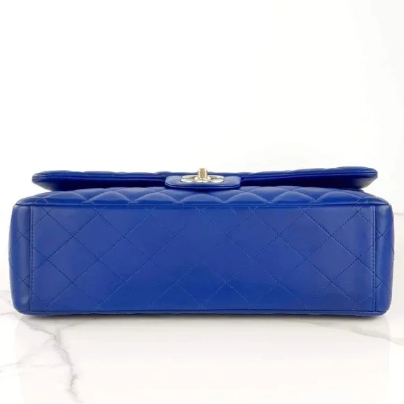 CHANEL Jumbo Classic Double Flap Bag in Cobalt Blue Lambskin - Picture 7 of 13
